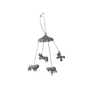 Vintage Circus Wind Chime Carson Style Pewter Lion Elephant Clown Horse